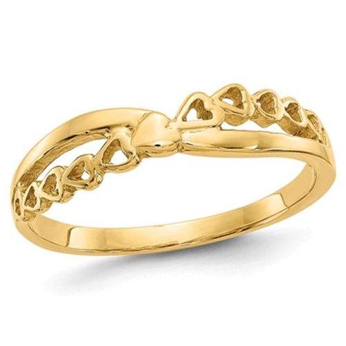 Ladies 14K Yellow Gold Heart Promise Ring