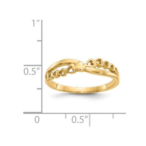 Ladies 14K Yellow Gold Heart Promise Ring