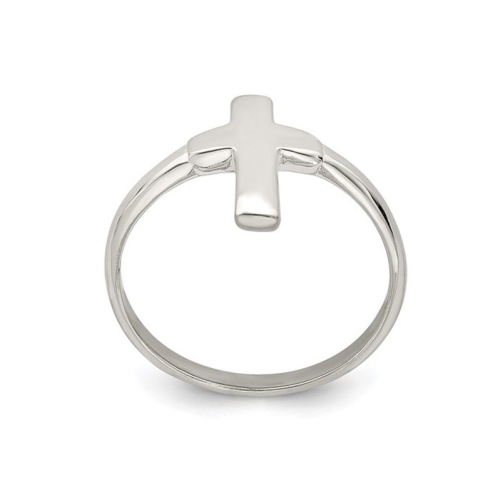 Sterling Silver Polished Cross Ring