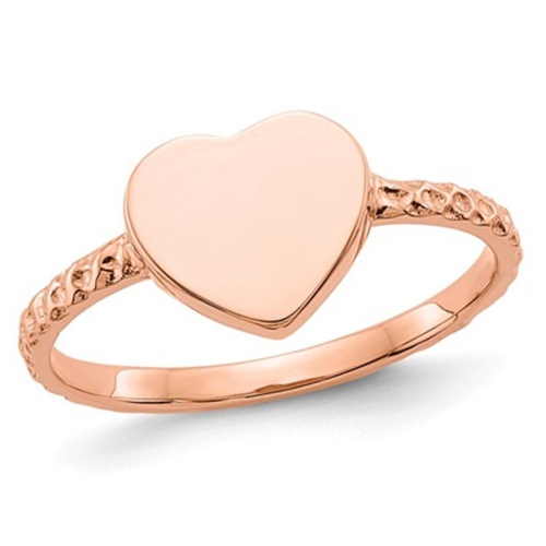 GEM AND HARMONY  14K Rose Gold Polished Heart Promise Ring In Pink