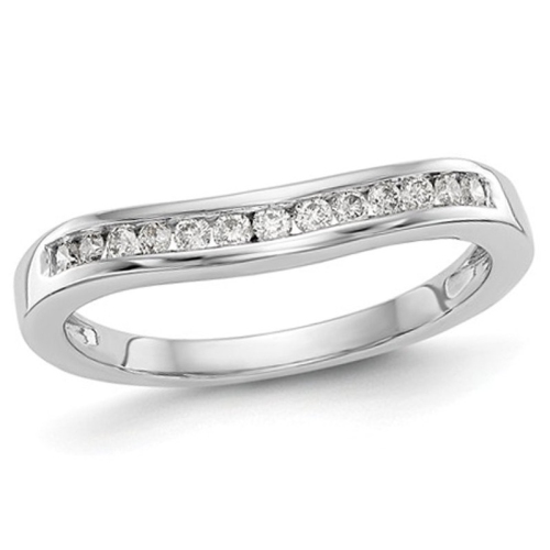 1/5 Carat Diamond Channel Set Wedding Band Ring in 14K White Gold