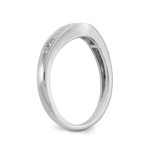1/5 Carat Diamond Channel Set Wedding Band Ring in 14K White Gold