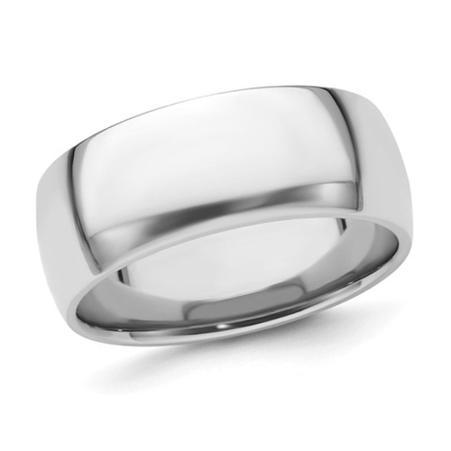 GEM AND HARMONY  Mens Comfort Fit 8MM Lightweight Wedding Band Ring In Platinum