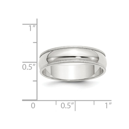 Ladies or Mens Sterling Silver 6mm Milgrain Wedding Band Ring