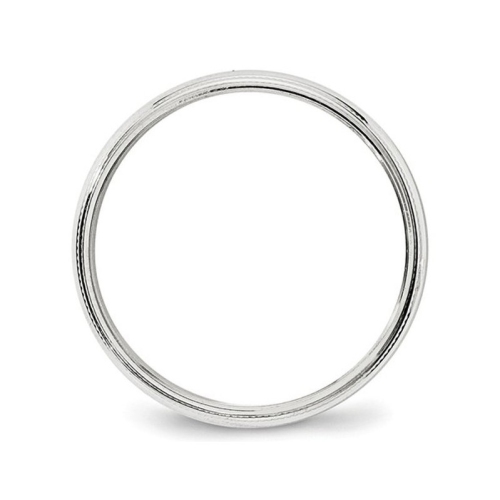 Ladies or Mens 14K White Gold 4mm Milgrain Wedding Band Ring
