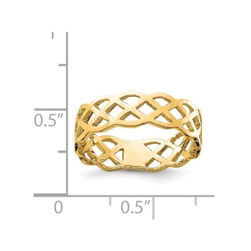 14K Yellow Gold Polished Weave Ring
