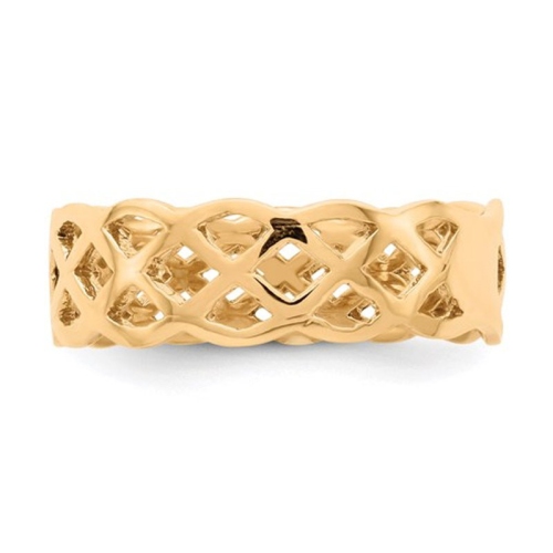 14K Yellow Gold Polished Weave Ring