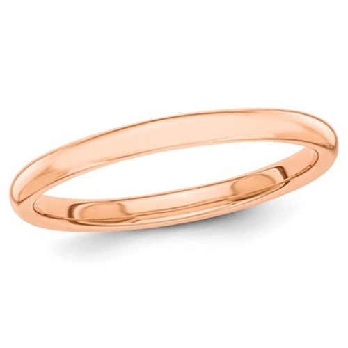 GEM AND HARMONY  Ladies 2MM Stackable Wedding Band Ring In 14K Rose In Gold
