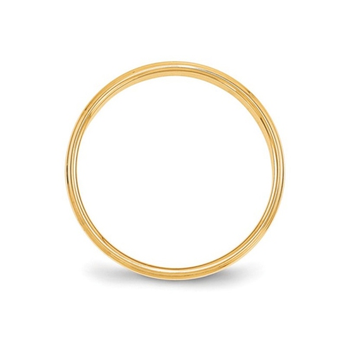 14K Yellow Gold 4mm Flat Wedding Band Ring with Step Edge
