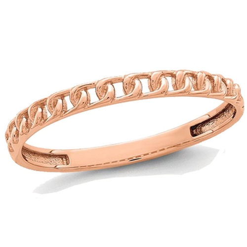Ladies 14K Rose Pink Gold With Link Design