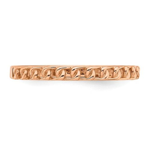 Ladies 14K Rose Pink Gold With Link Design