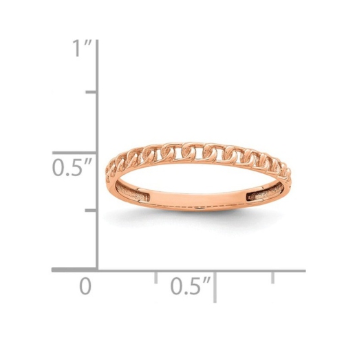 Ladies 14K Rose Pink Gold With Link Design