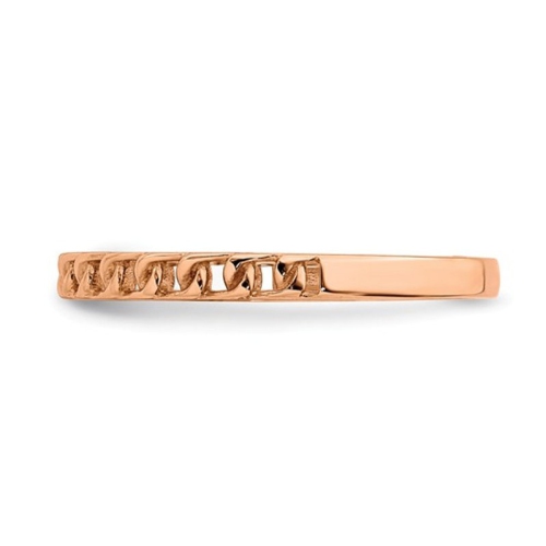 Ladies 14K Rose Pink Gold With Link Design