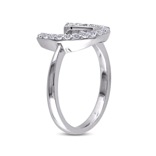 1/2 Carat White Topaz Horseshoe Ring In Sterling Silver