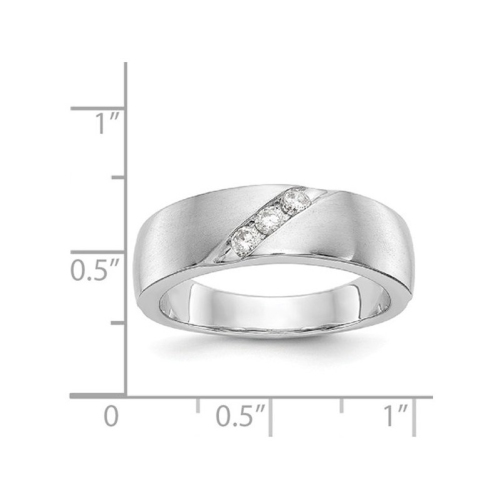 Mens 14K White Gold Diamond Wedding Ring 1/5 Carat