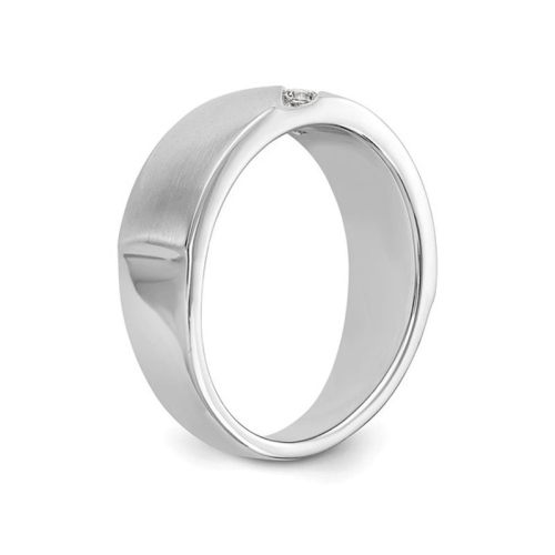 Mens 14K White Gold Diamond Wedding Ring 1/5 Carat