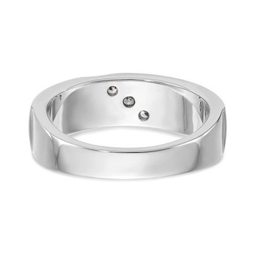 Mens 14K White Gold Diamond Wedding Ring 1/5 Carat