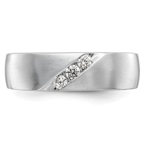 Mens 14K White Gold Diamond Wedding Ring 1/5 Carat