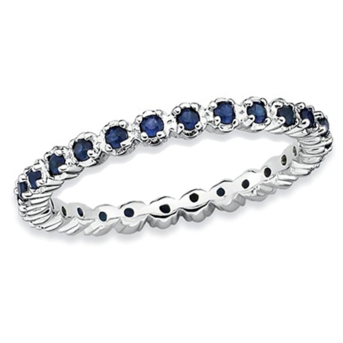 GEM AND HARMONY  1/2 Carat (Ctw) Lab-Created Sapphire Ring In Sterling Silver In Blue