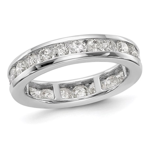GEM AND HARMONY  2.00 Carat (Ctw H-I, I1-I2) Diamond Eternity Wedding Band Ring In 14K Gold In White