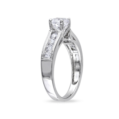 1.50 Carat Lab-Created White Sapphire Engagement Ring in Sterling Silver