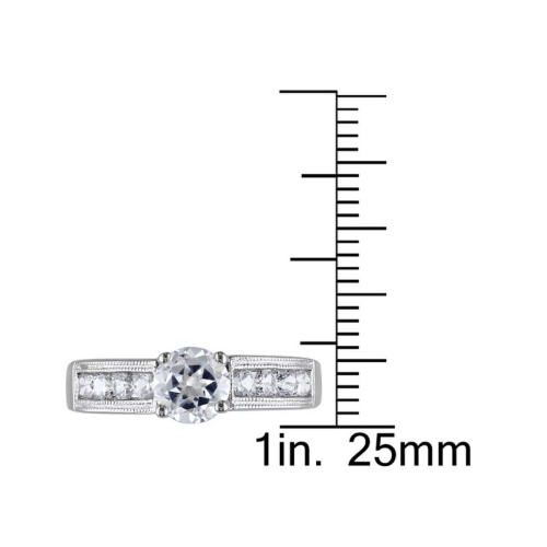 1.50 Carat Lab-Created White Sapphire Engagement Ring in Sterling Silver