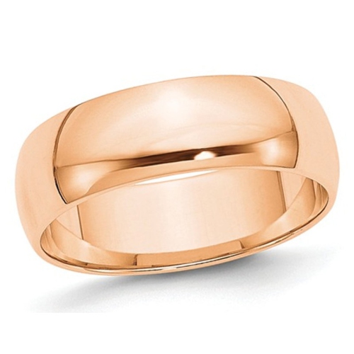 GEM AND HARMONY  Ladies Or Mens 10K Rose Gold 6MM Wedding Band Ring In Pink