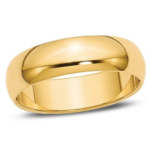 GEM AND HARMONY  Mens Or Ladies 14K Gold 6MM Wedding Band Ring In Yellow