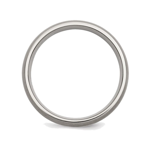 Mens Chisel Titanium Sterling Silver Inlay 6mm Brushed Wedding Band Ring