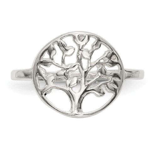 Bague en argent sterling, arbre de vie poli