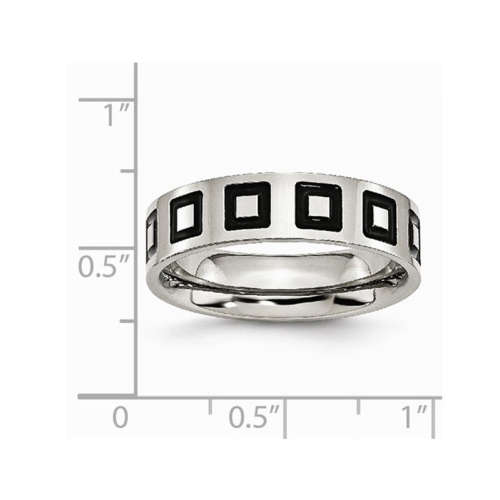 Mens 6mm Enameled Stainless Steel Comfort Fit Wedding Band Ring