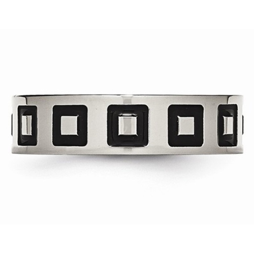 Mens 6mm Enameled Stainless Steel Comfort Fit Wedding Band Ring
