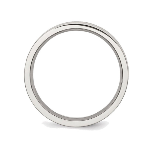 Mens Chisel Stainless Steel 5mm Flat Brushed 5mm Wedding Band Ring