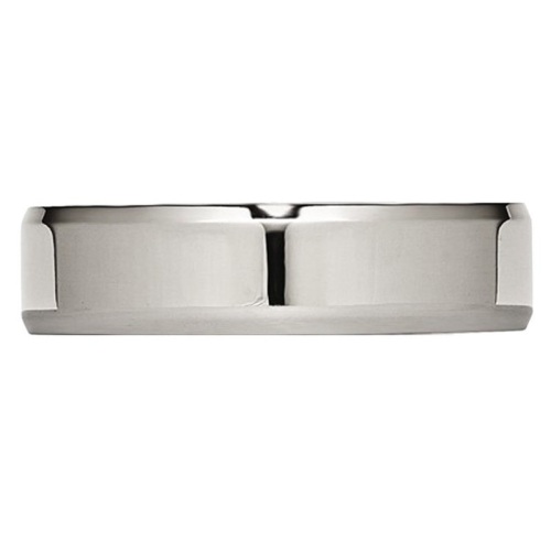 Ladies or Mens Chisel 6mm Comfort Fit Titanium Wedding Band Ring with Beveled Edge