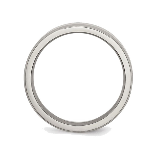 Ladies or Mens Chisel 6mm Comfort Fit Titanium Wedding Band Ring with Beveled Edge
