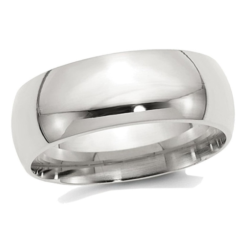 GEM AND HARMONY  Mens Sterling 8MM Comfort Fit Wedding Band Ring In Silver