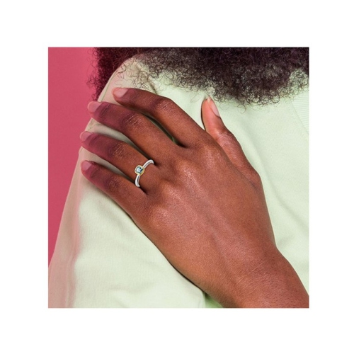 1/2 Carat Light Aquamarine Ring in Sterling Silver with 14K Accent