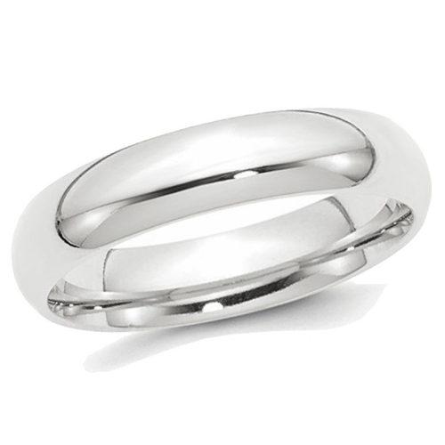GEM AND HARMONY  Ladies Or Mens 5MM Comfort Fit Wedding Band Ring In Platinum