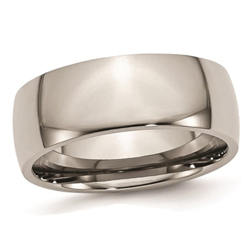 GEM AND HARMONY  Mens Chisel 8MM Comfort Fit Titanium Wedding Band Ring In Multicolor