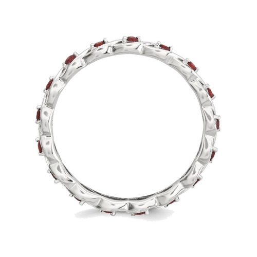 1/3 Carat Garnet Eternity Twist Band Ring in Sterling Silver