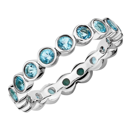 GEM AND HARMONY  Topaz Ring 1.60 Carat (Ctw) In Sterling Silver In Blue