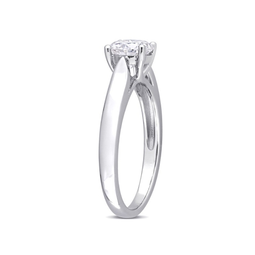 1.00 Carat Lab Created Solitaire Moissanite Engagement Ring in Sterling Silver