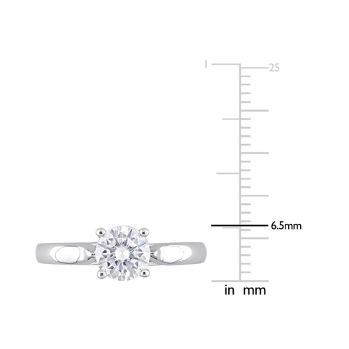 1.00 Carat Lab Created Solitaire Moissanite Engagement Ring in Sterling Silver