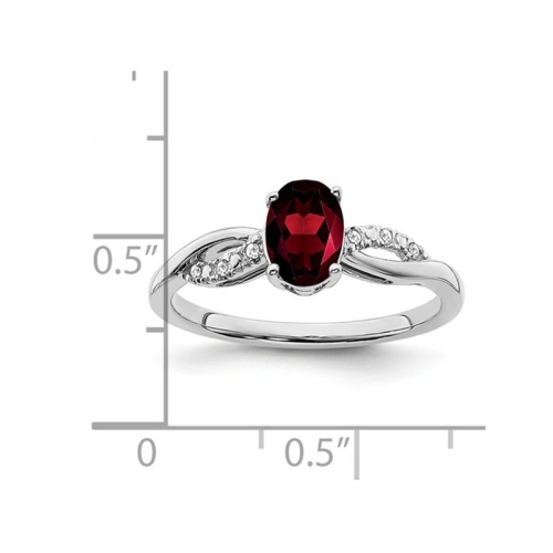 1.30 Carat Garnet Ring in 14K White Gold (SIZE 7)