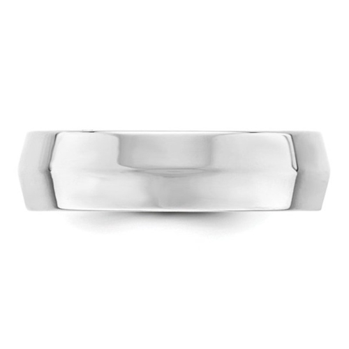 Mens 14K White Gold 6mm Comfort Fit Wedding Band Ring with Knife Edge