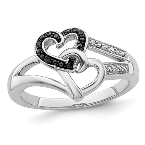 Diamond accent heart store ring in sterling silver