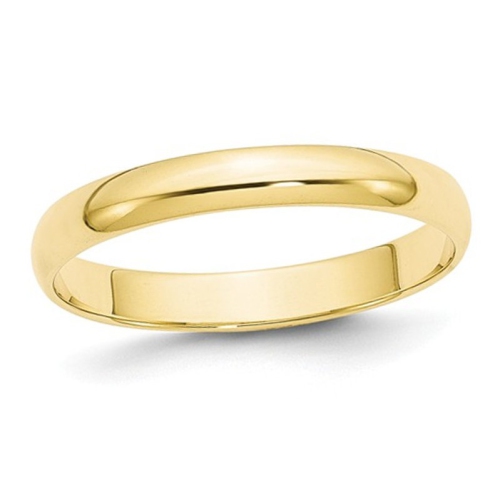 GEM AND HARMONY  Ladies 10K Gold 3MM Polished Wedding Band Ring In Yellow