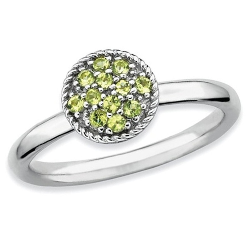 GEM AND HARMONY  Ladies Natural Peridot Ring 1/5 Carat (Ctw) In Sterling In Silver