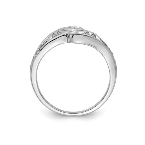 Sterling Silver Rhodium Plated MOM Heart Ring
