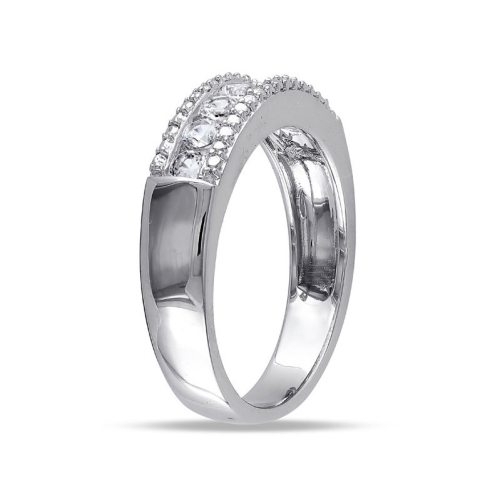 5/8 Carat Lab-Created White Sapphire Anniversary Band Ring In Sterling Silver